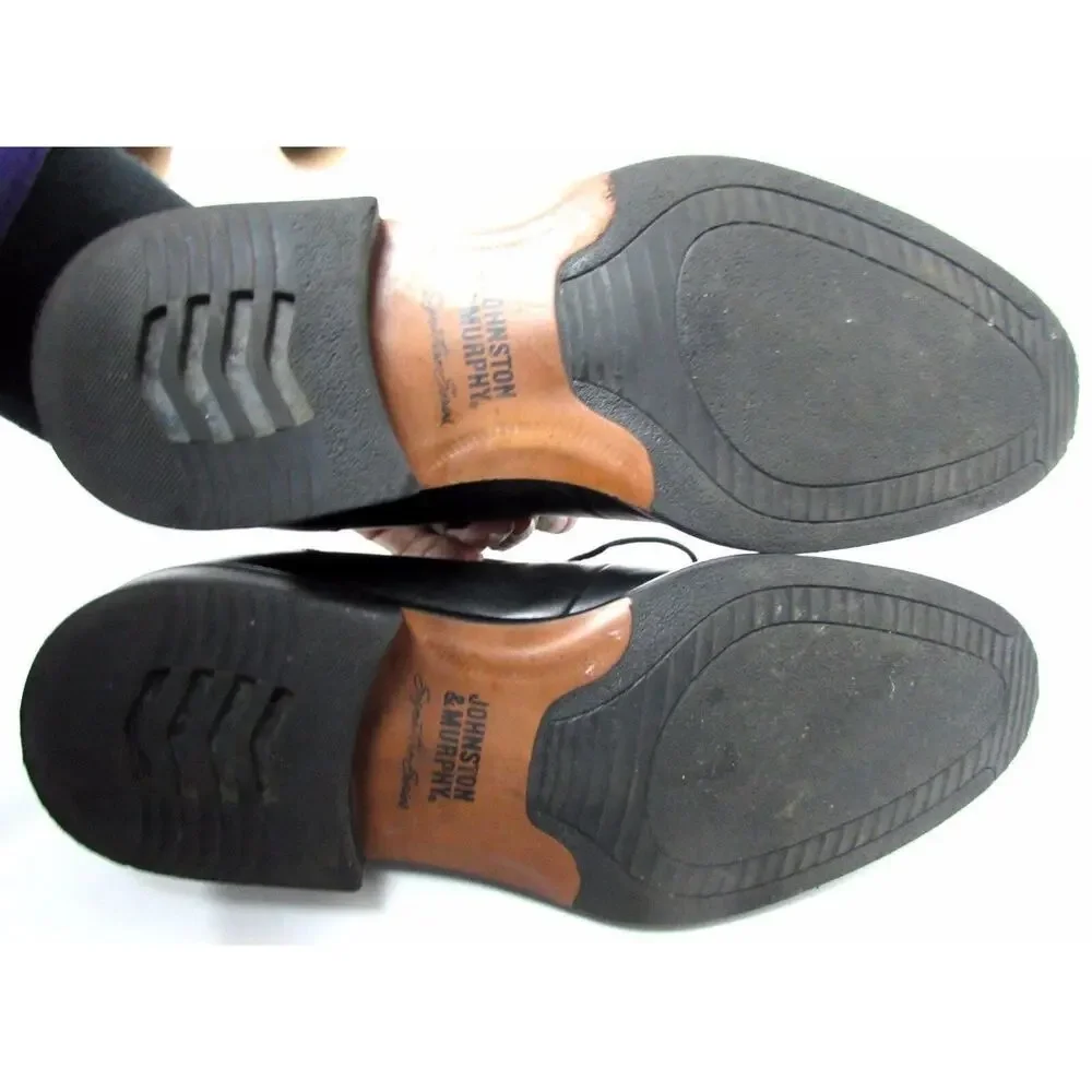 Johnston & Murphy men's size 9 M leather sheep skin shoes dress oxfords